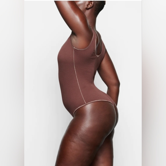 SKIMS COTTON RIB BODYSUIT/ CHOCOLATE/XXS, 4X/ NWT - Picture 12 of 12